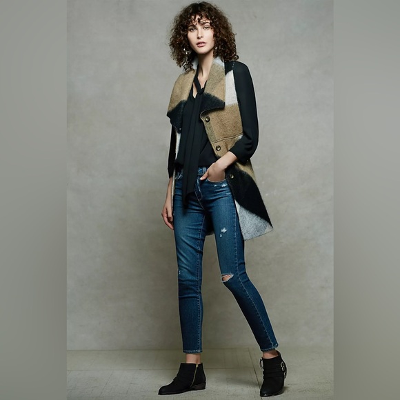 Anthropologie Elevenses Wool Blend Buffalo Plaid Vest - Picture 4 of 13